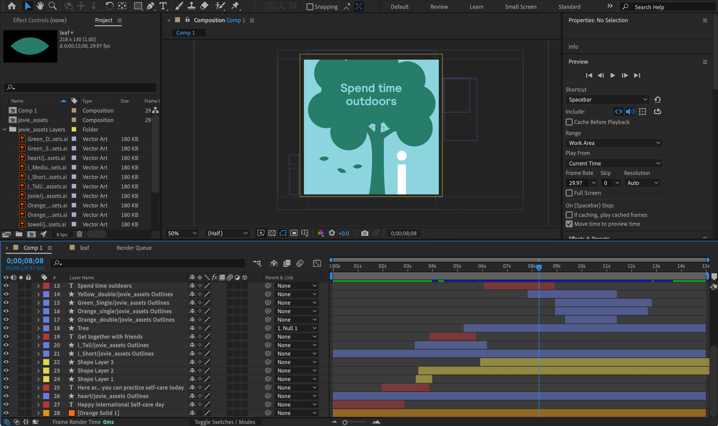 AE timeline